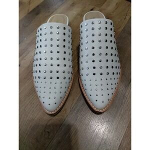 Arider Girl White Western Mules with‎ Vegan Leather Size 9